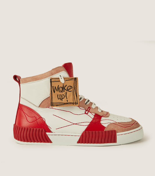 INKY Red-Pink Sneaker Boots