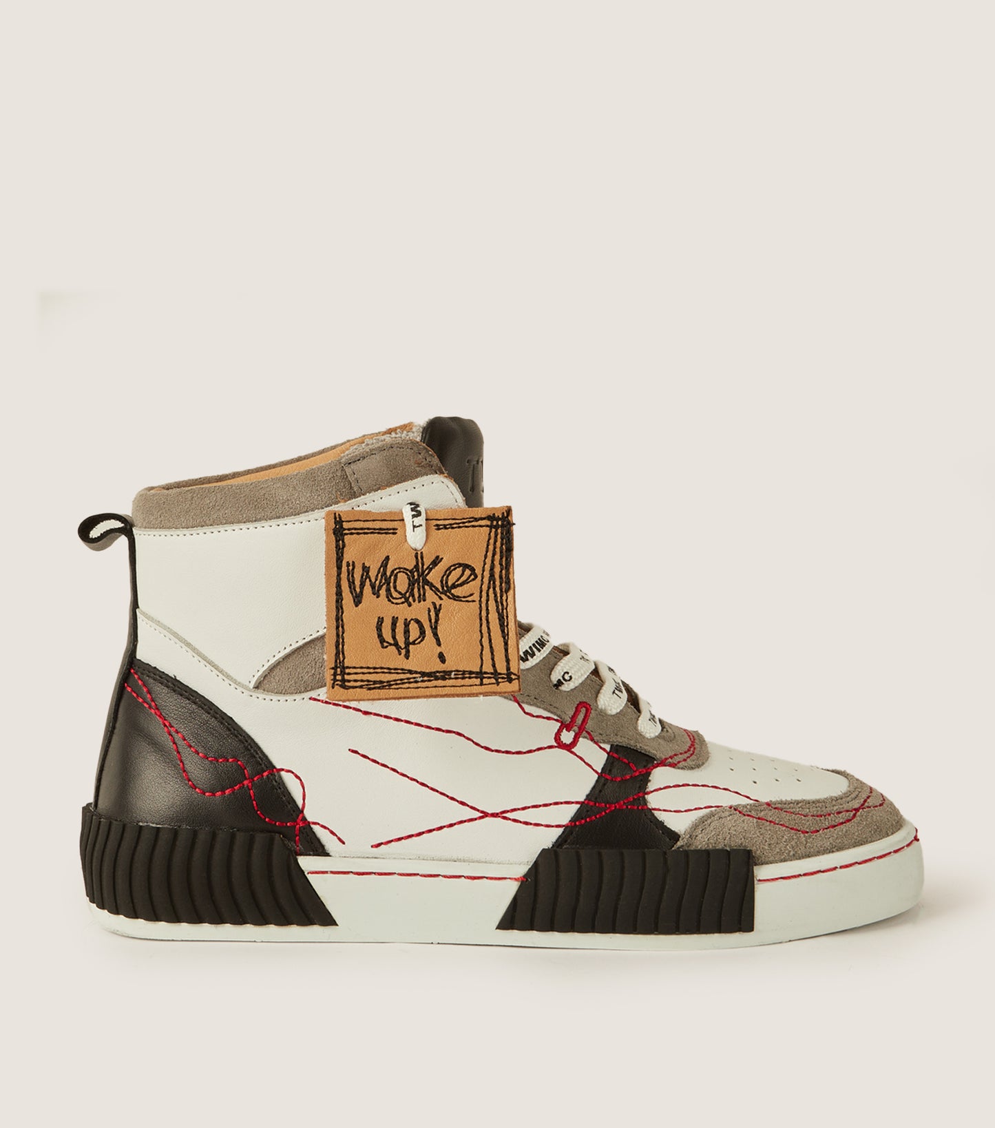 INKY Black-White Sneaker Boots