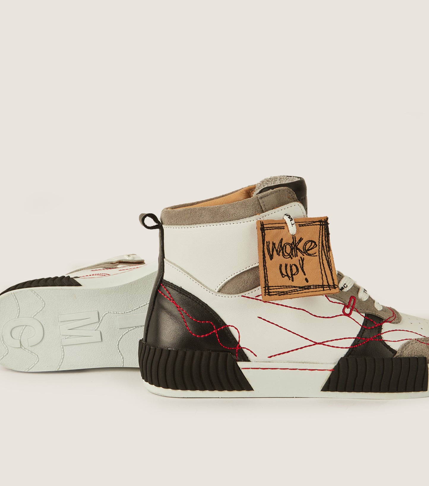 INKY Black-White Sneaker Boots