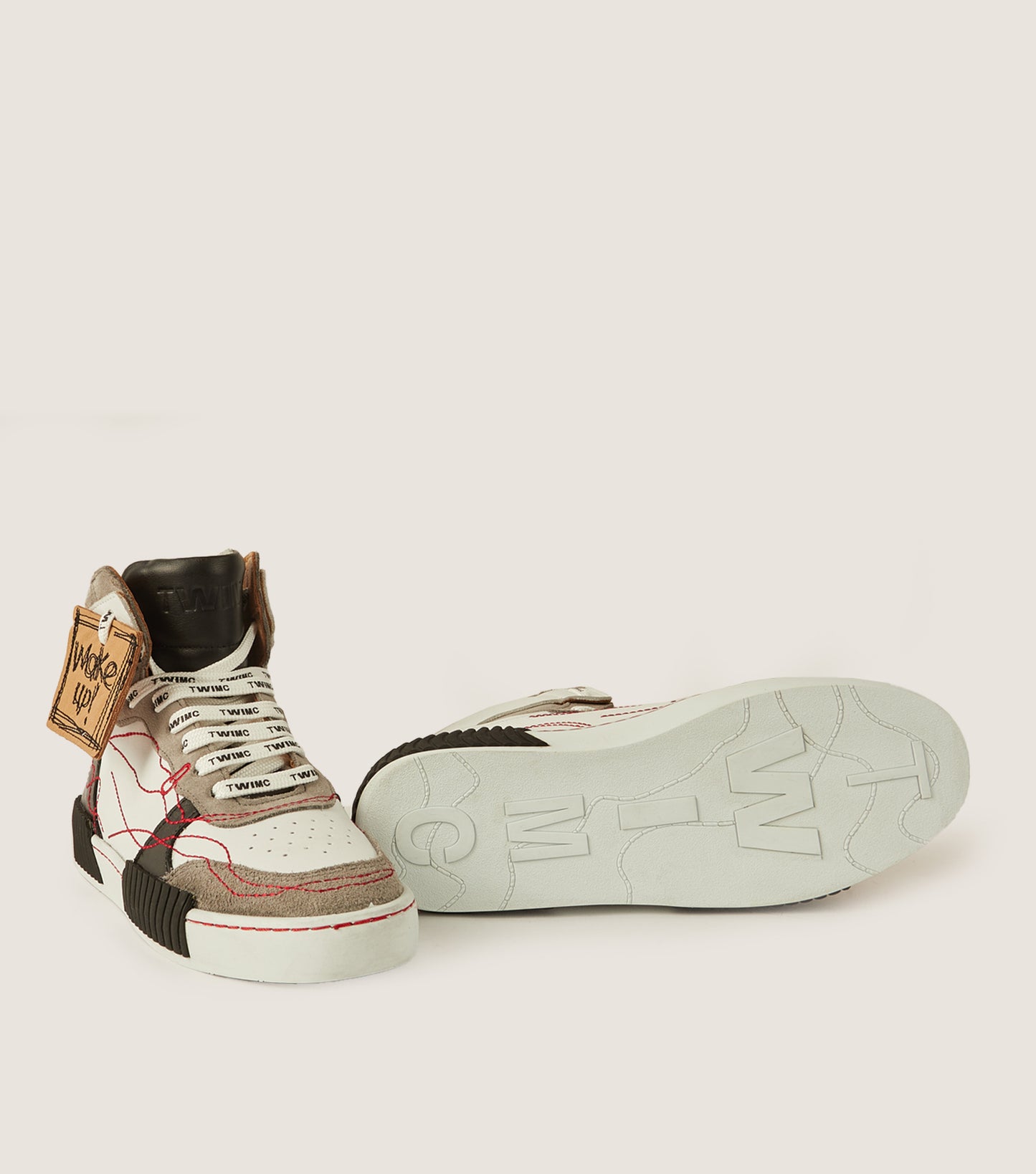 INKY Black-White Sneaker Boots