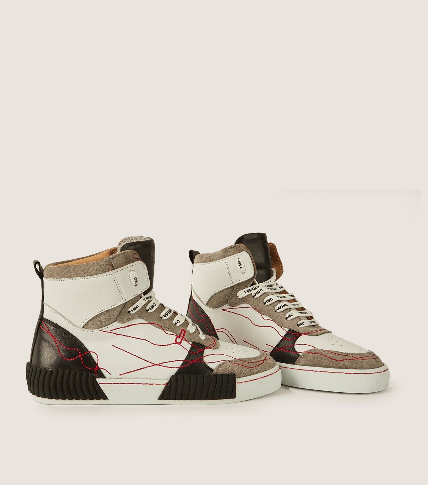 INKY Black-White Sneaker Boots