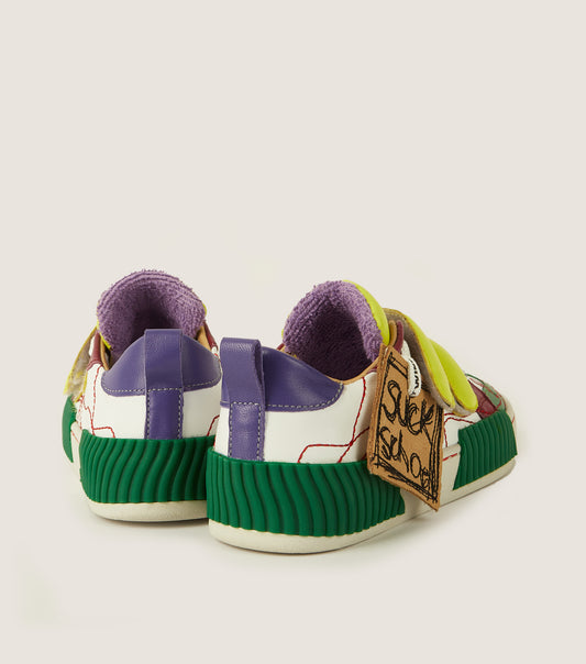 INKY Multi-White Kids Sneakers